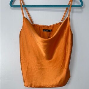 Nasty Gal Orange Fitted Sleeveless Camisole